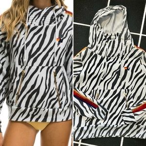 Aviator Nation Ninja Hoodie - Zebra NWOT